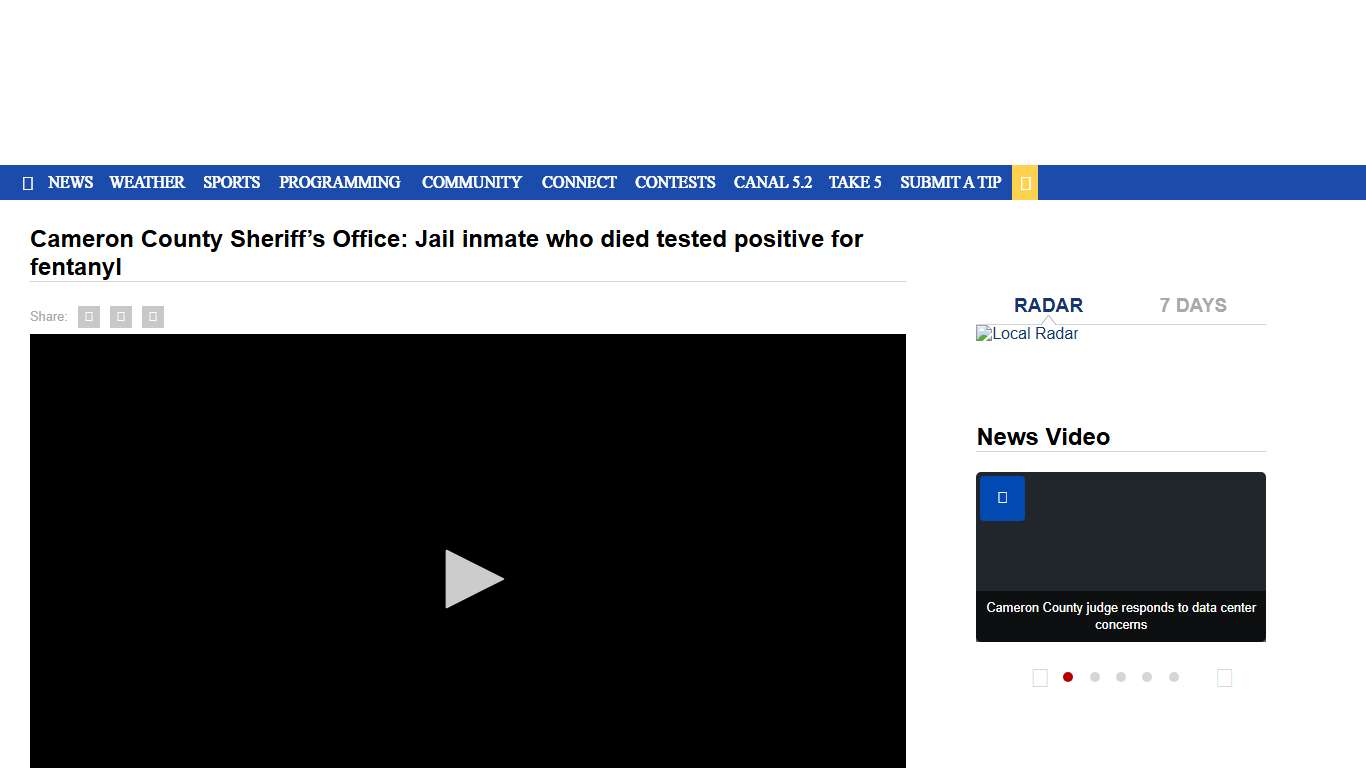 Cameron County Sheriff’s Office: Jail inmate who died tested positive for fentanyl